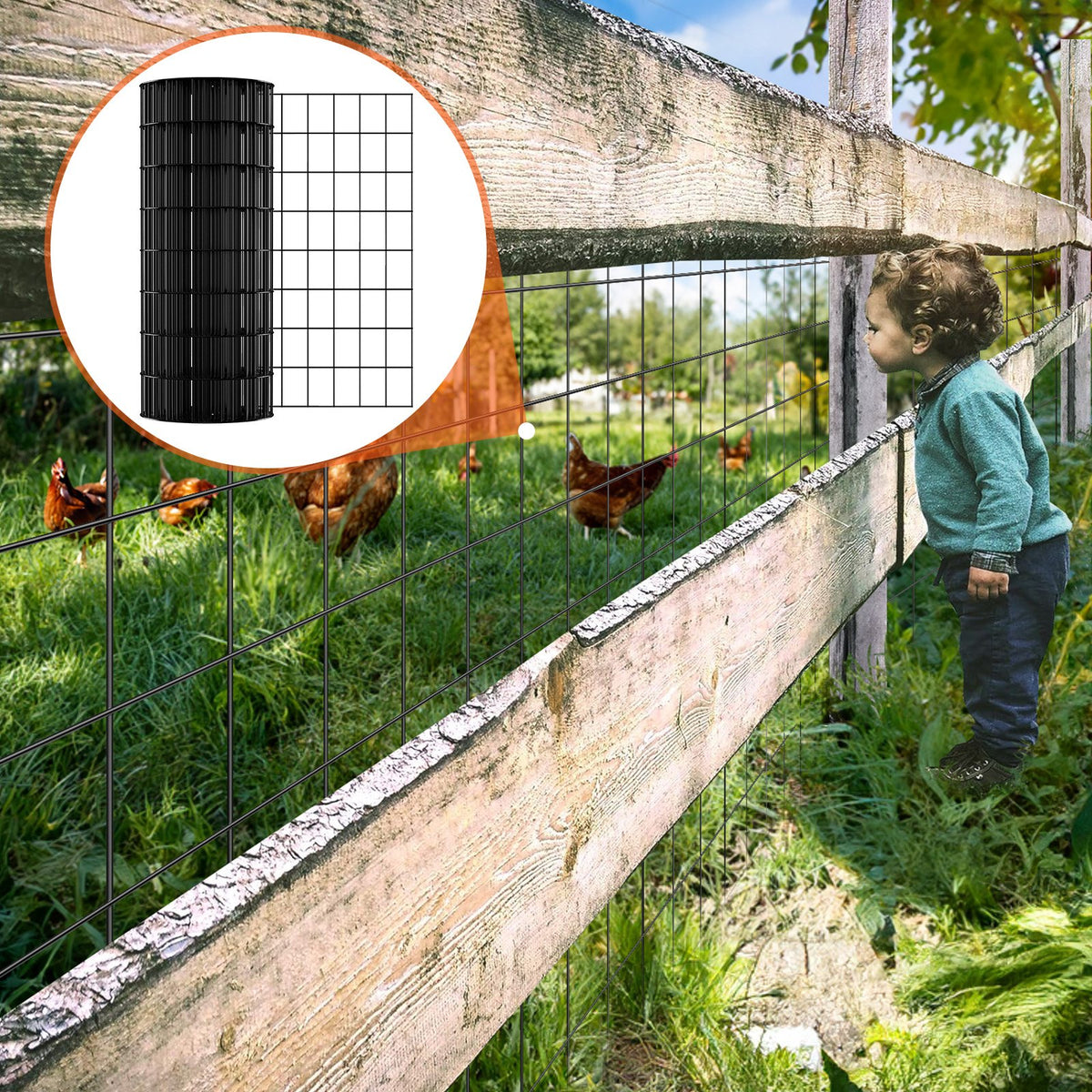 Hardware Cloth 24'' x 50' Galvanized Wire Mesh Roll 16 Gauge Vinyl Coated Fence