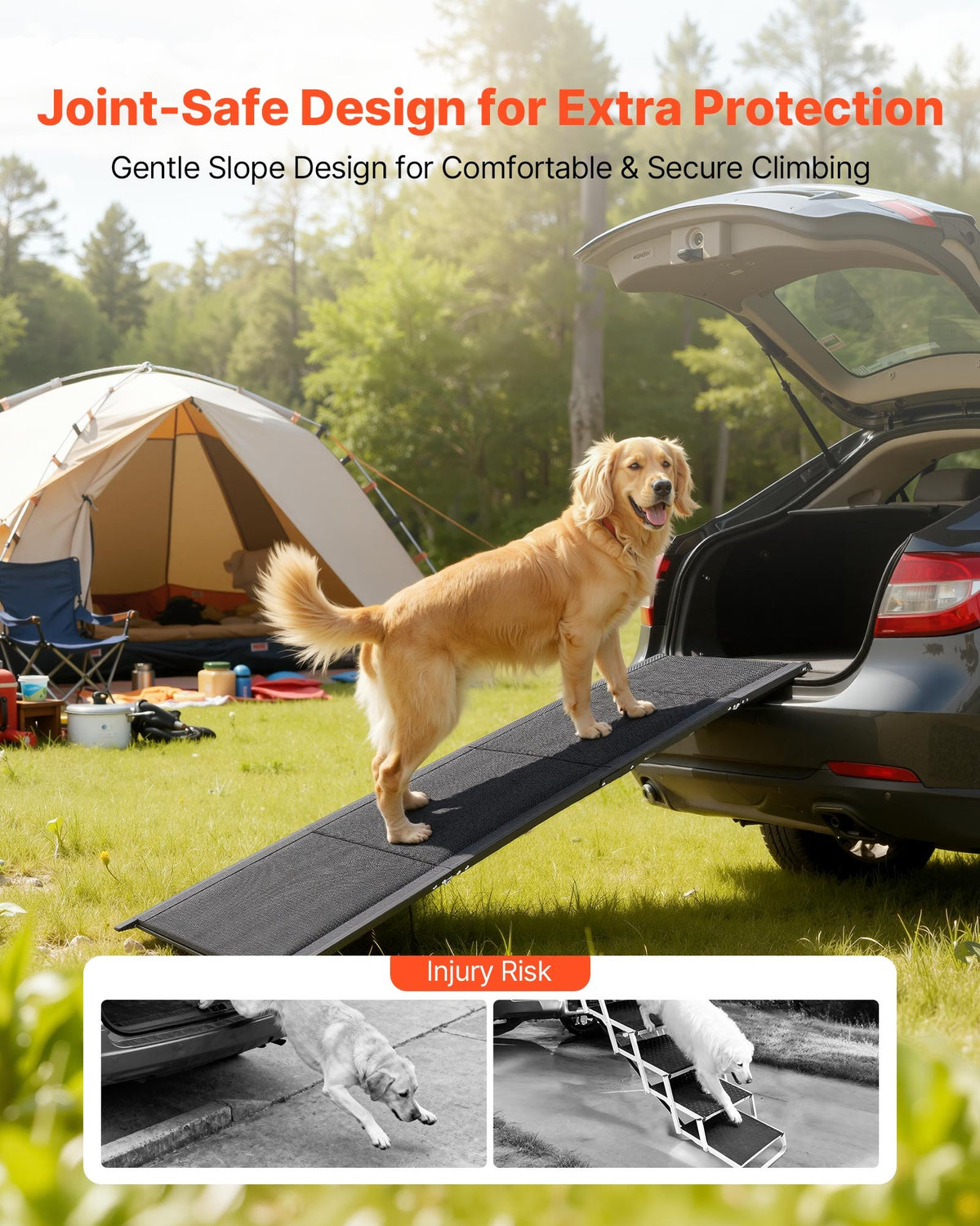 Dog Ramp for Cars 1600x432mm Folding Non-Slip 113kg Portable for SUV Truck