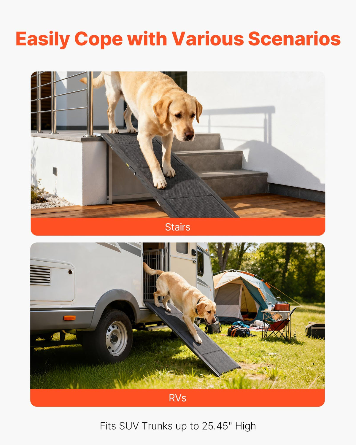 Dog Ramp for Cars 1800x432mm Folding Pet Ramp Up to 113kg Non-Slip SUV Truck
