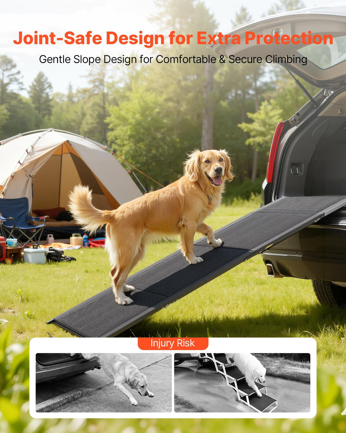 Dog Ramp for Cars 1800x432mm Folding Pet Ramp Up to 113kg Non-Slip SUV Truck