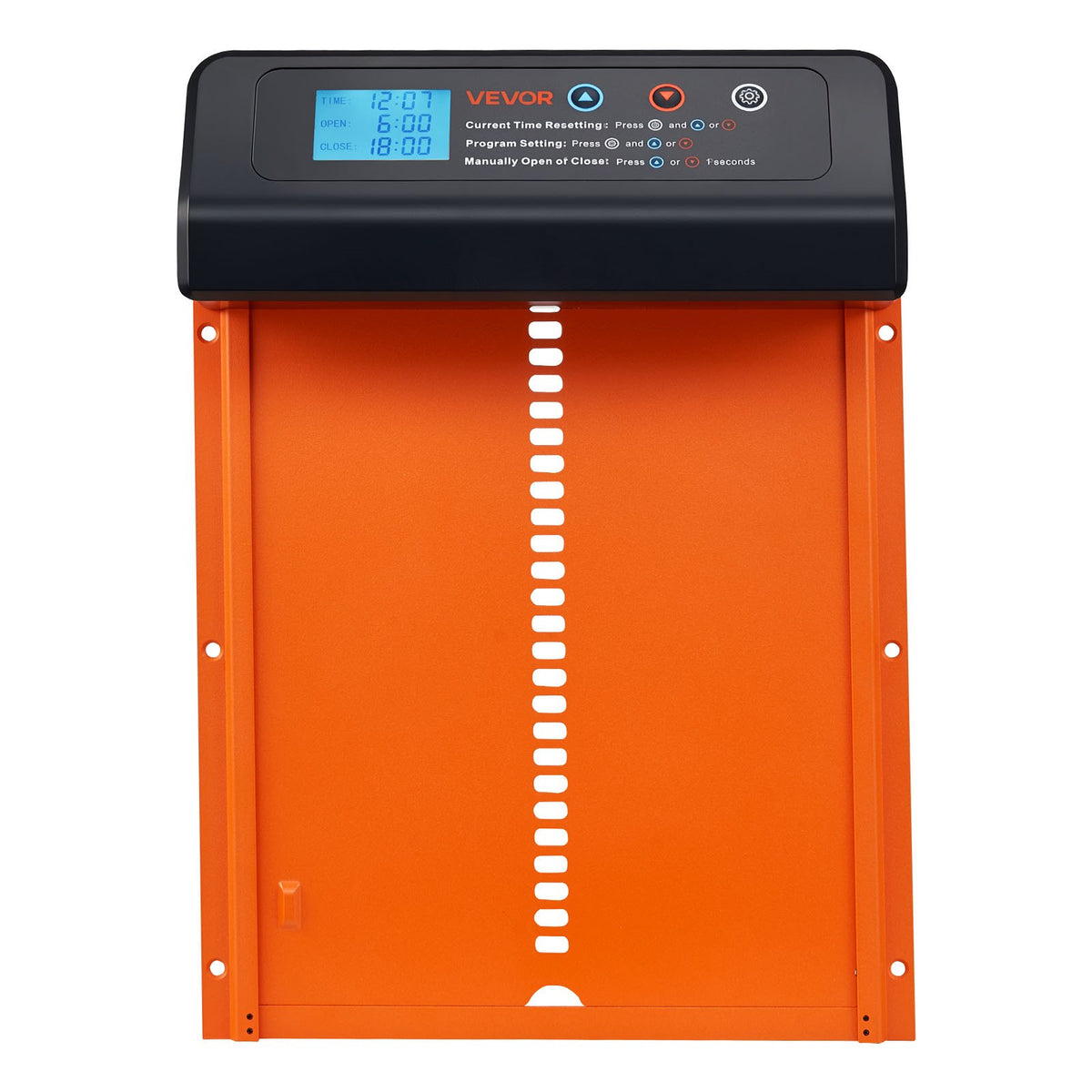 Automatic Chicken Coop Door Battery Powered Timer Anti-Pinch Aluminum Orange