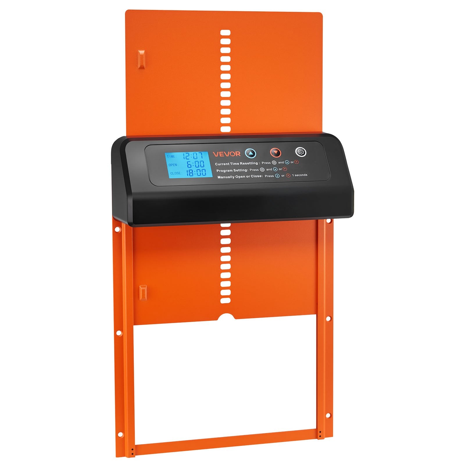 Automatic Chicken Coop Door Battery Powered Timer Anti-Pinch Aluminum Orange