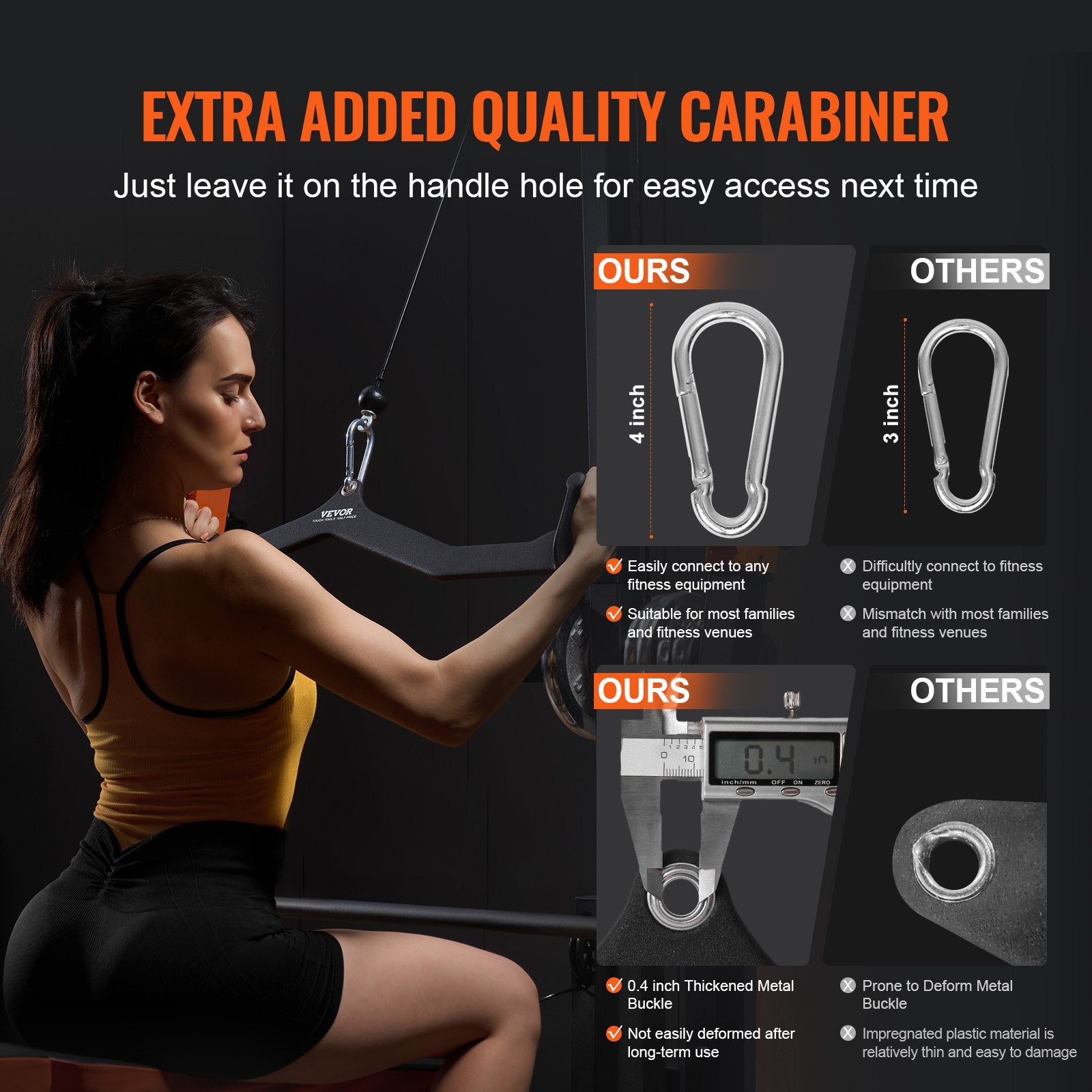 LAT Pulldown Attachment V-Bar Tricep Pull Down Rubber Handle Bicep Curl Gym