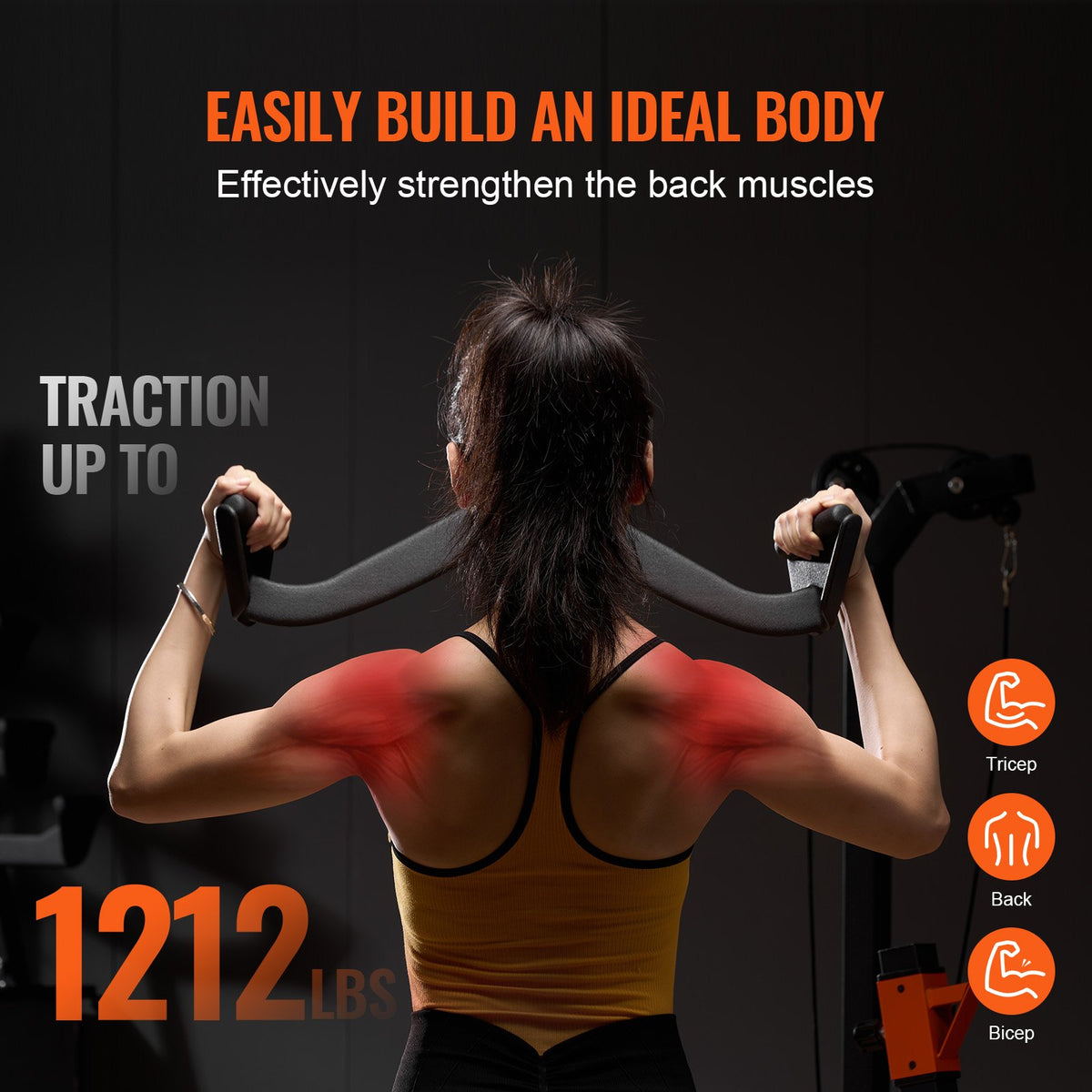 LAT Pulldown Attachments 7 Set, Cable Machine V-Bar T-Bar Tricep & Bicep Grip