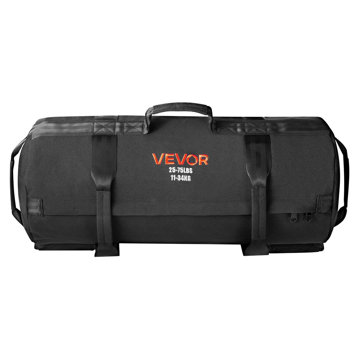 Workout Sandbag Adjustable 11-34kg Heavy Duty Handles Strength Training Black