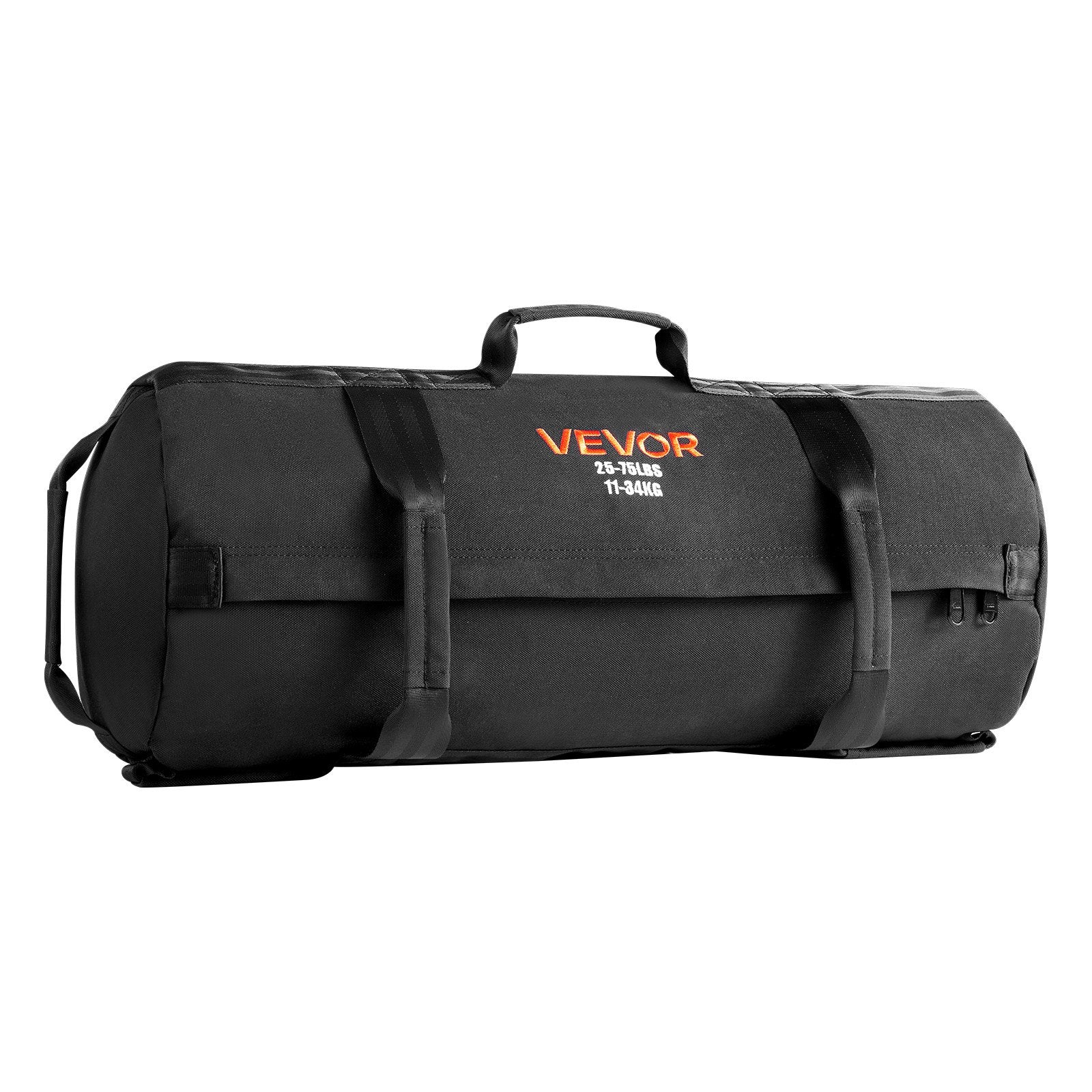 Workout Sandbag Adjustable 11-34kg Heavy Duty Handles Strength Training Black