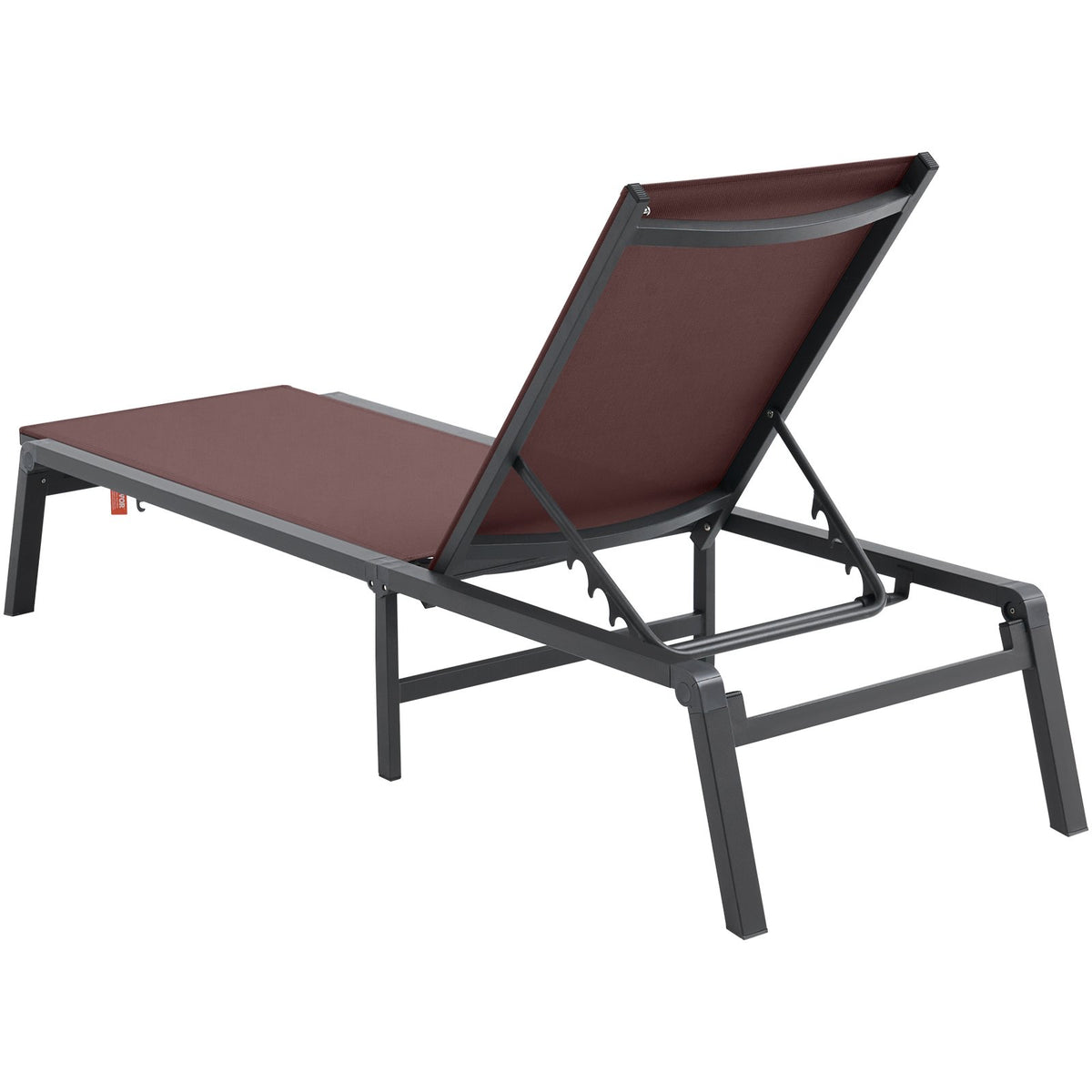 Chaise Lounge Chairs Outdoor Aluminum 5-Position Folding Recliners Brown 2pcs