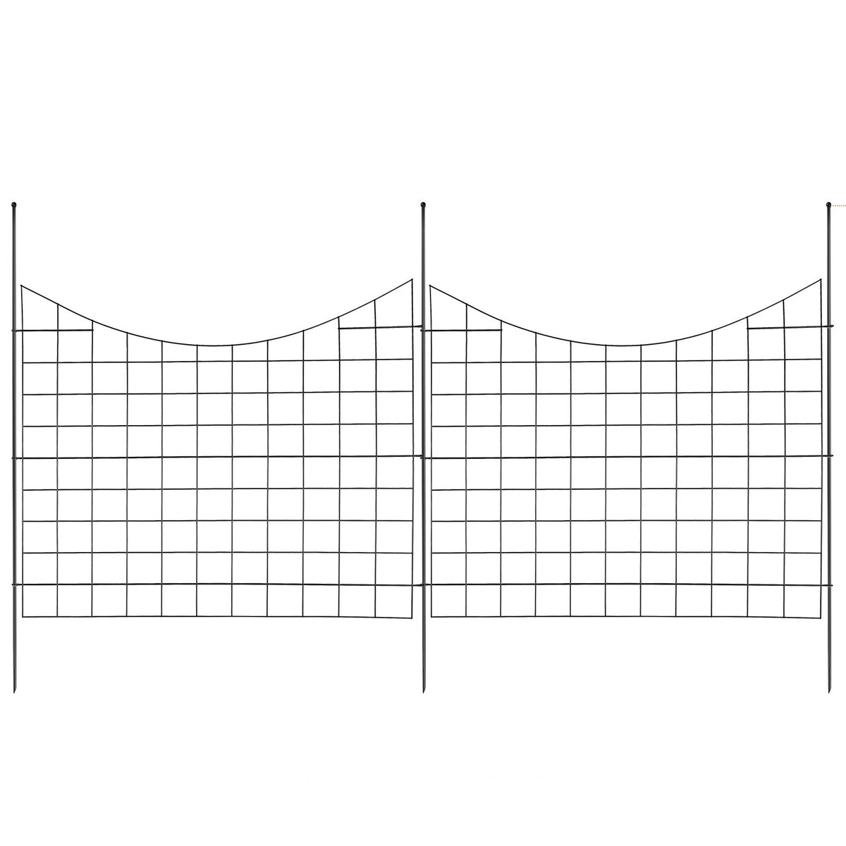 Garden Fence 75x93cm Animal Barrier Metal Dog Fence 6.38cm Spike Spacing 5Pack