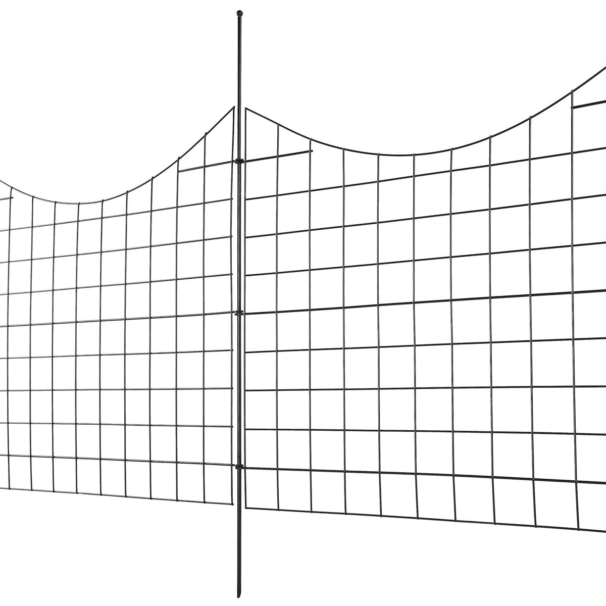 Garden Fence 75x93cm Animal Barrier Metal Dog Fence 6.38cm Spike Spacing 5Pack
