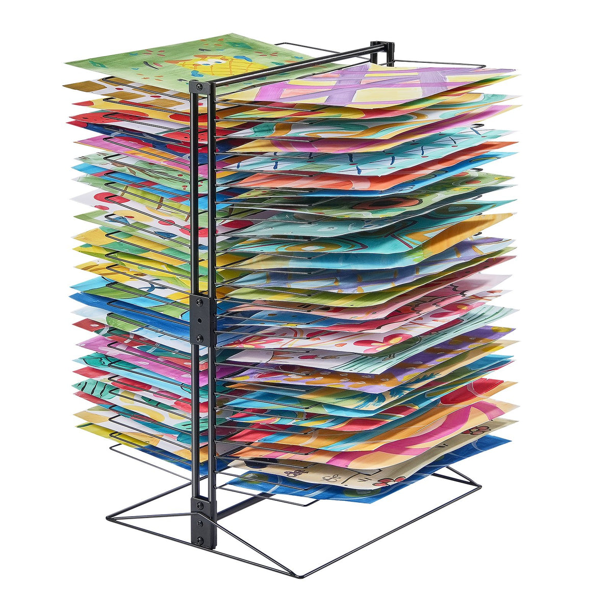 Art Drying Rack 50 Shelves 20x17x30 Inch Carbon Steel Painting Studios Black