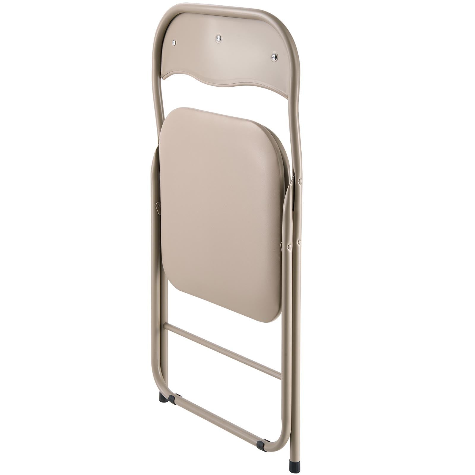 Folding Chairs 4Pack Foldable Leather Padded Cushion Heavy Duty Metal Frame