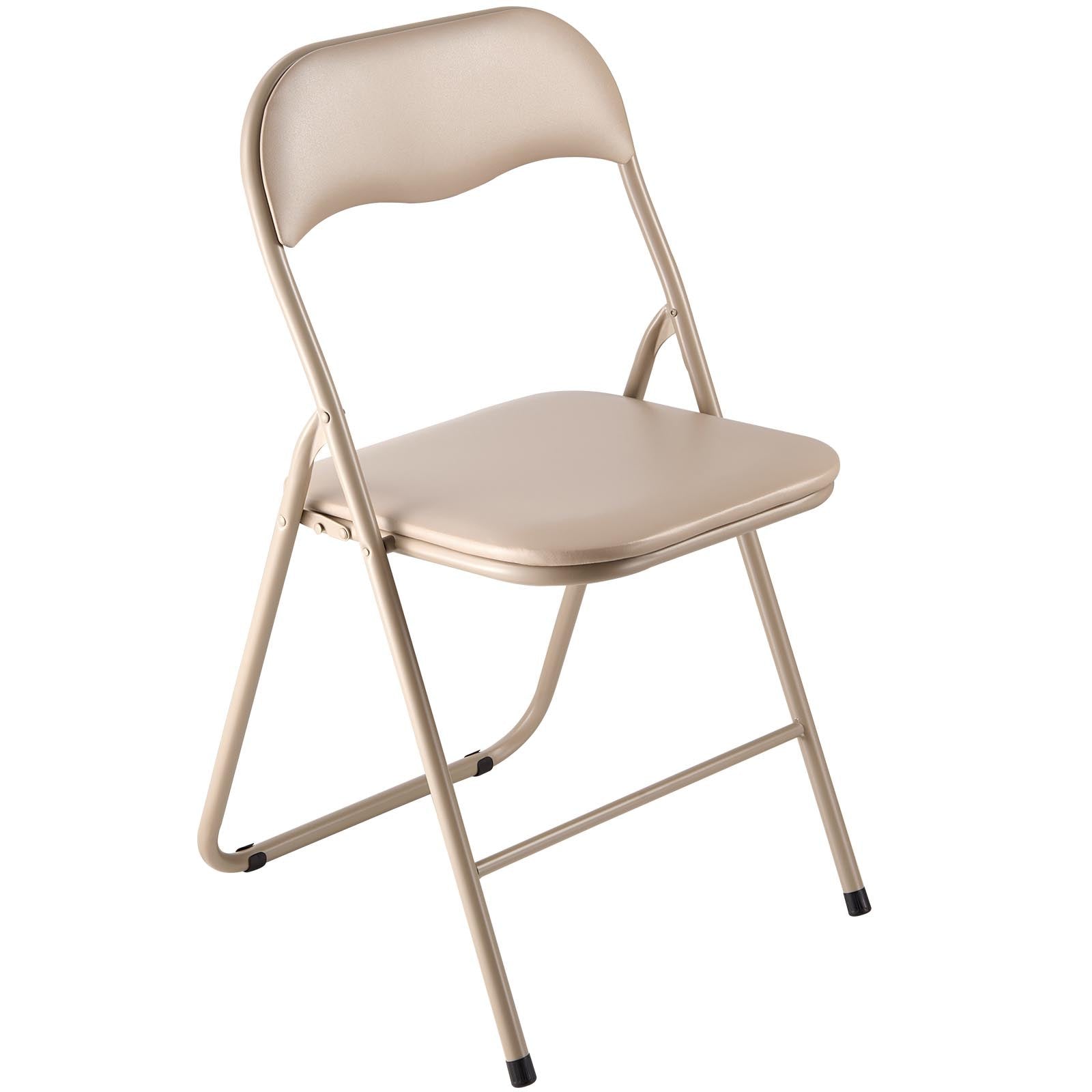 Folding Chairs 4Pack Foldable Leather Padded Cushion Heavy Duty Metal Frame