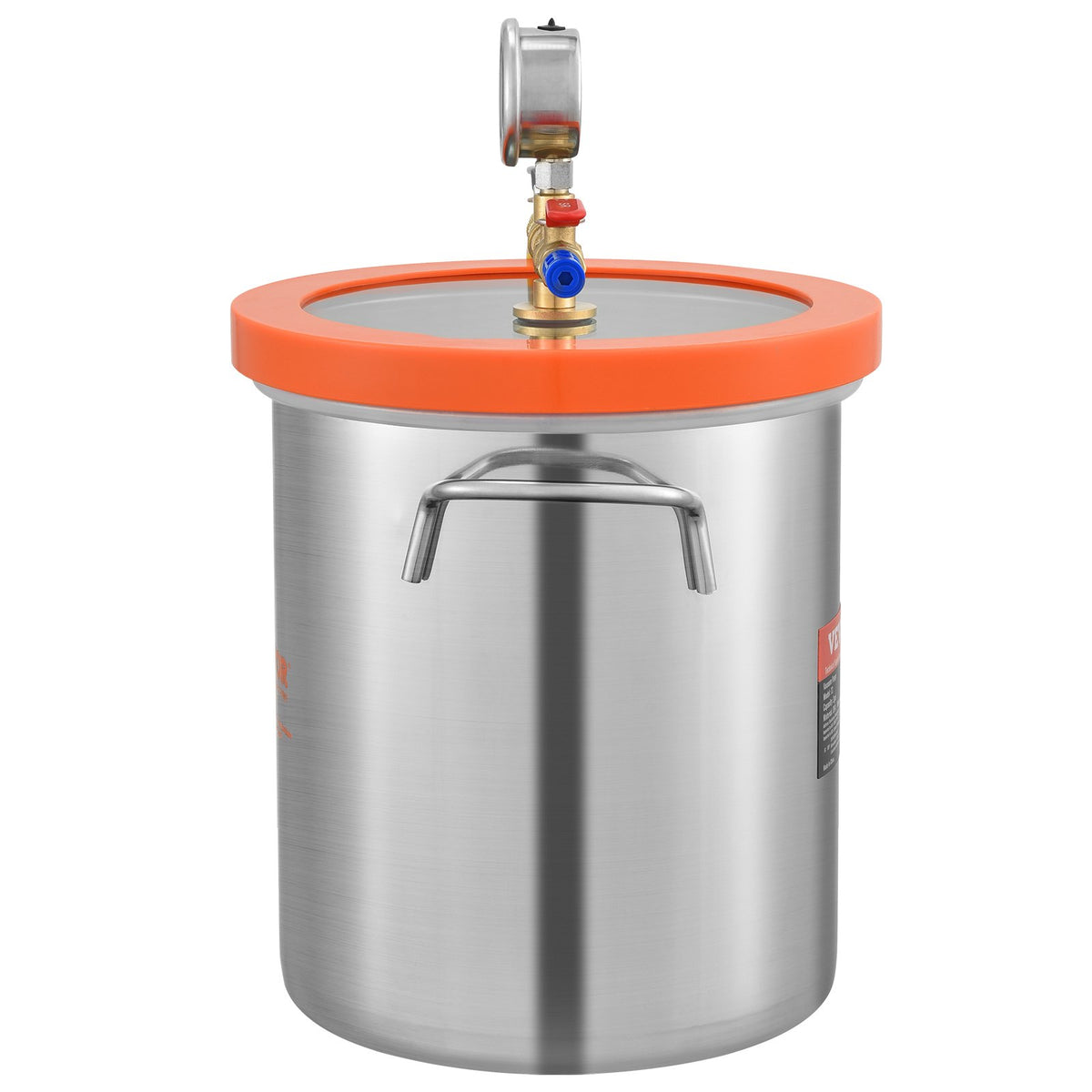 5 Gallon Vacuum Degassing Chamber with Tempered Glass Lid Steel Tank