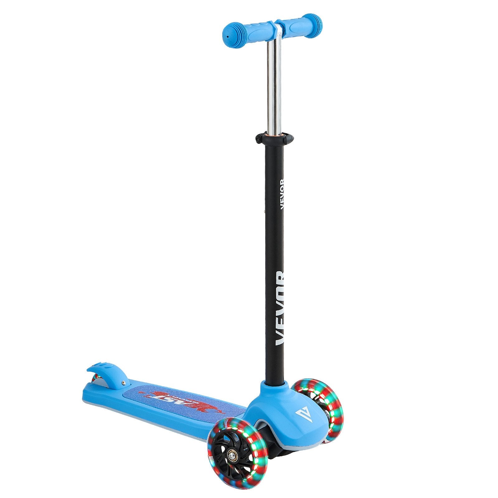 Kids Kick Scooter 3-Wheel Light-Up Adjustable Handlebar Anti-Slip Deck Blue