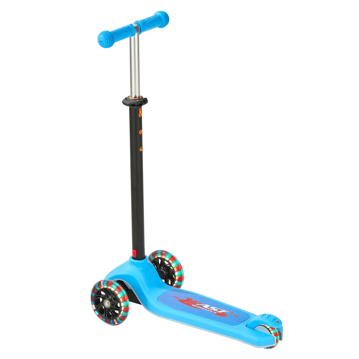 Kids Kick Scooter 3-Wheel Light-Up Adjustable Handlebar Anti-Slip Deck Blue