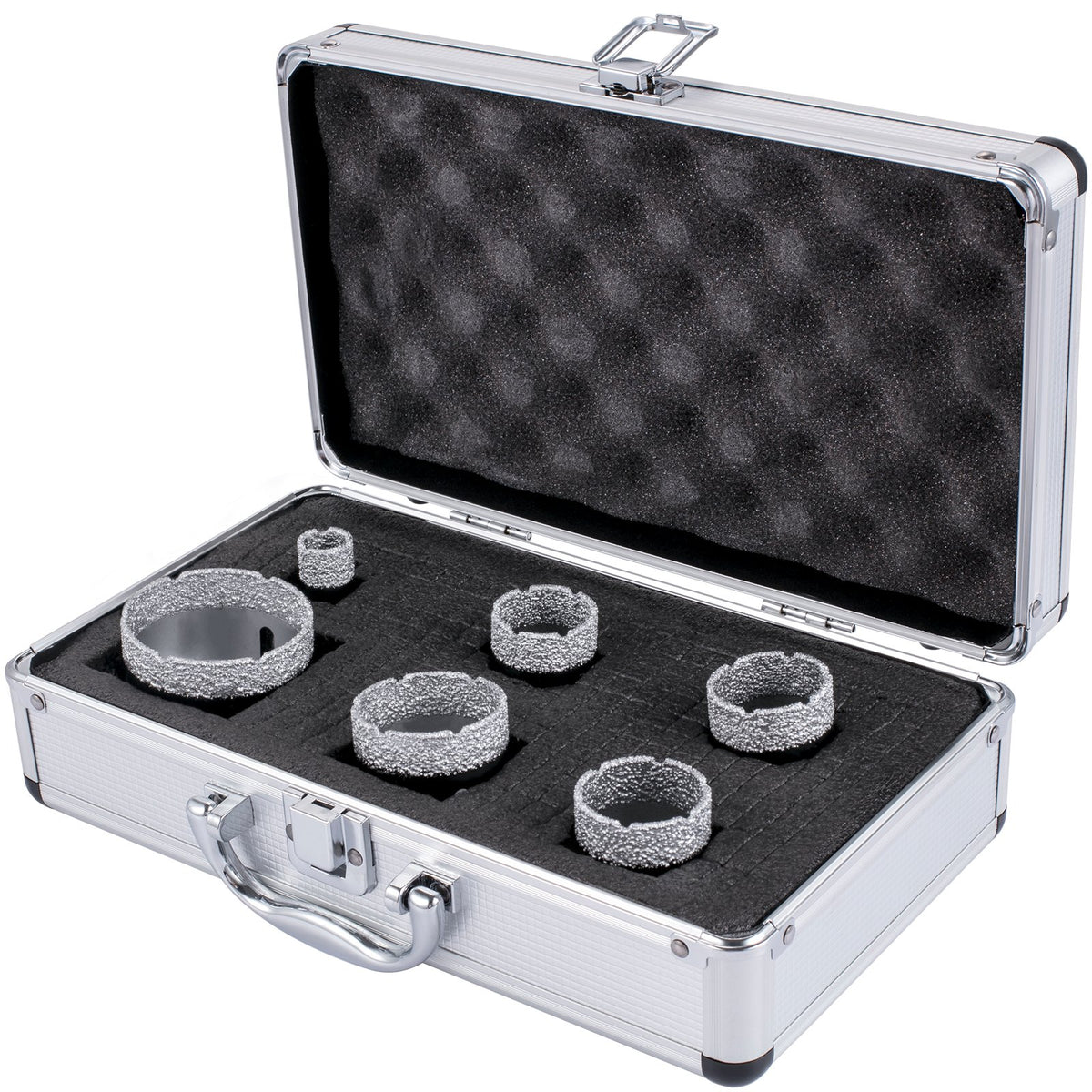 Diamond Drill Bits, 6PCS Tile Hole Saw Kit 20-68mm Vacuum Brazed with Case