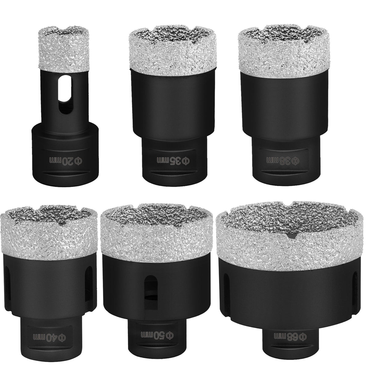 Diamond Drill Bits, 6PCS Tile Hole Saw Kit 20-68mm Vacuum Brazed with Case