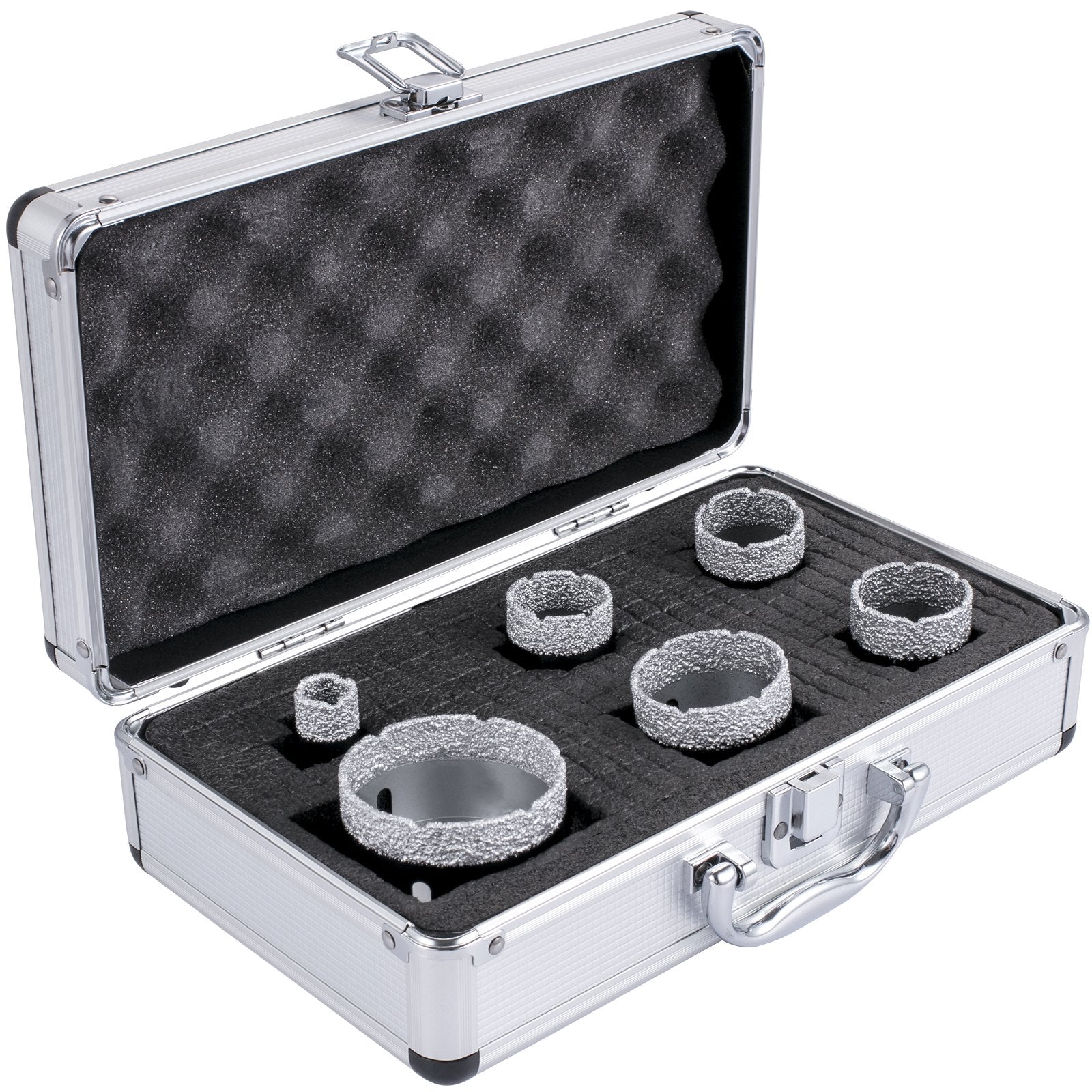 Diamond Drill Bits, 6PCS Tile Hole Saw Kit 20-68mm Vacuum Brazed with Case
