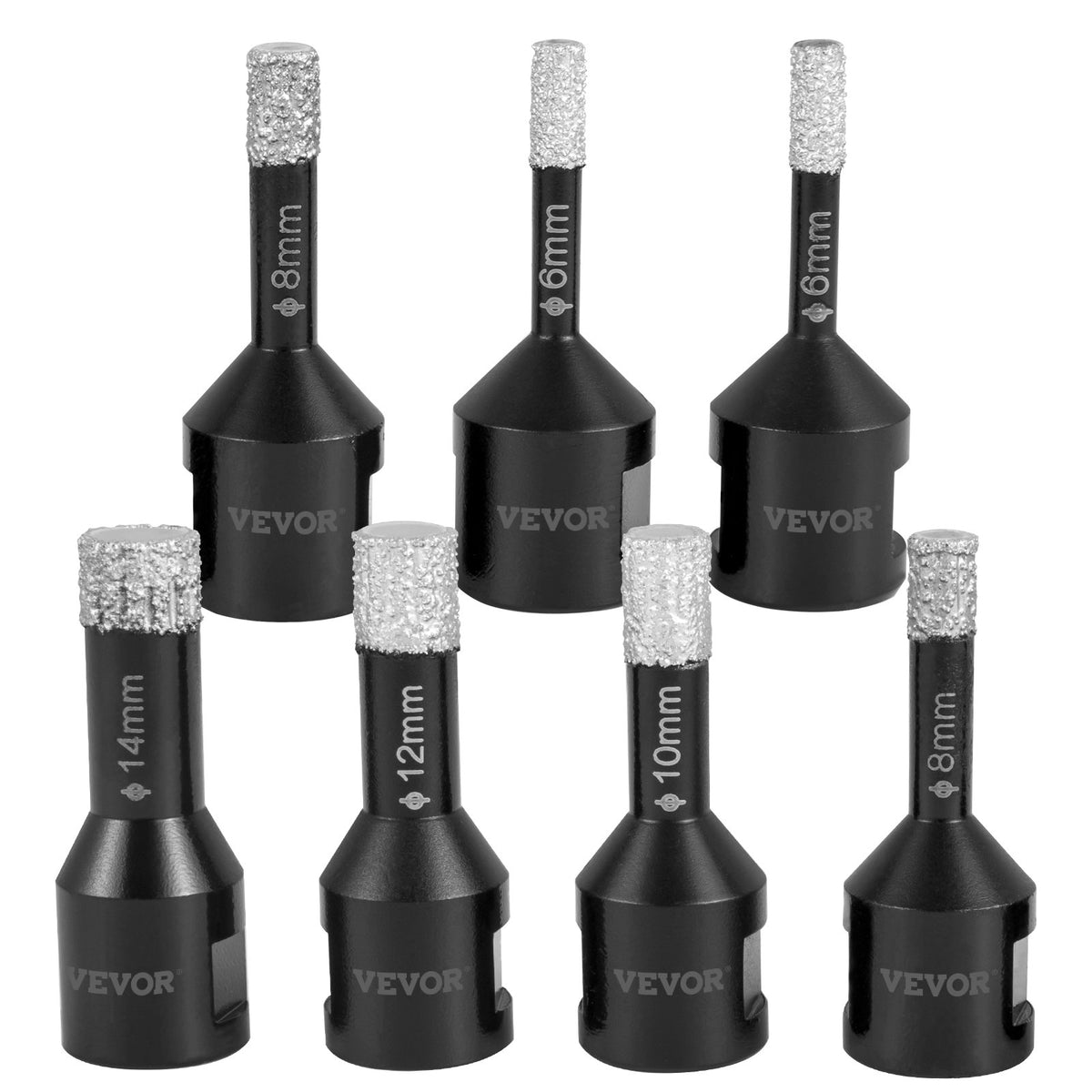 Diamond Drill Bits, 7PCS Tile Hole Saw Kit 6-14mm Vacuum Brazed with Case