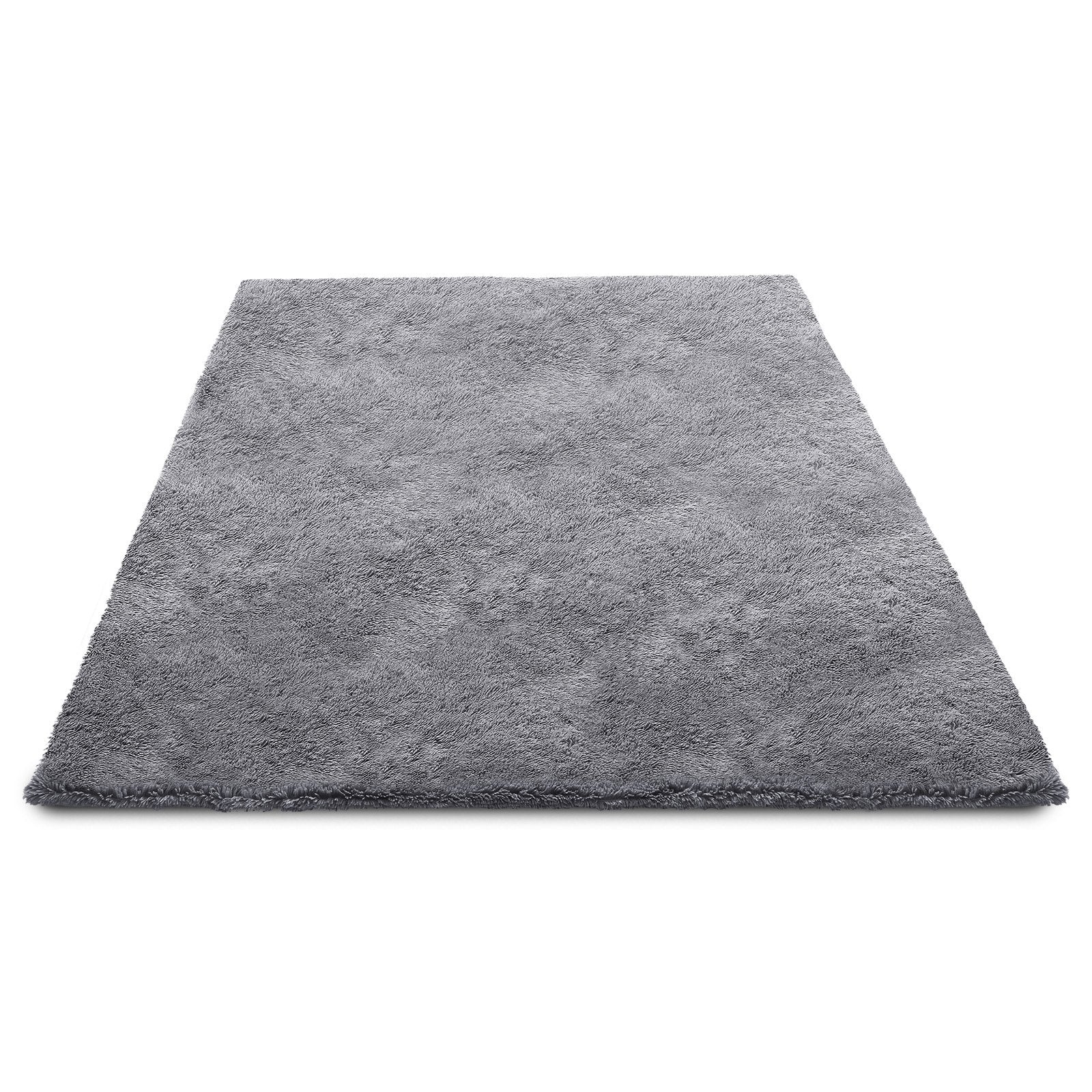Plush Area Rug 2.44x3.05m Soft Shag Slip-Resistant Non-Shedding Bedroom Gray