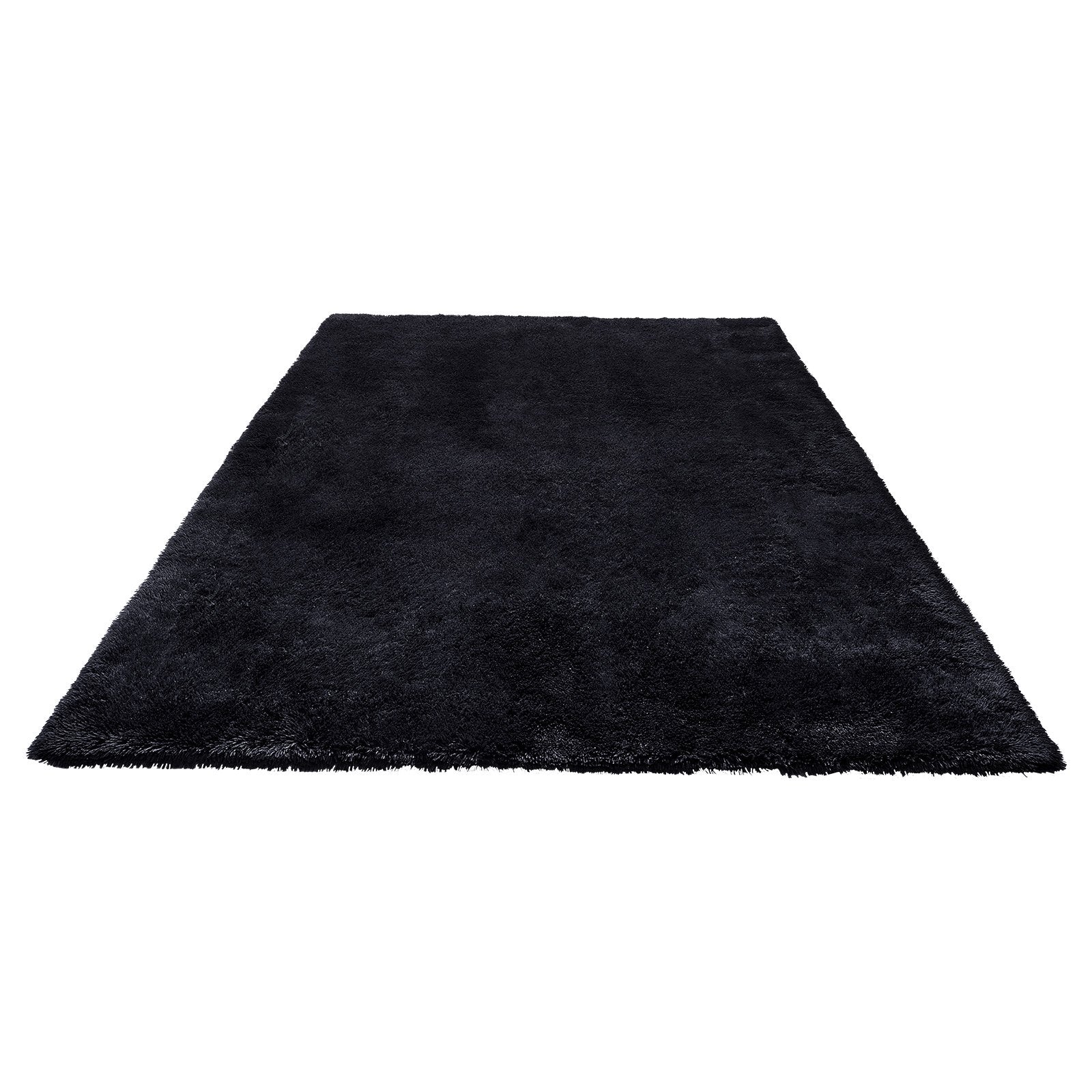 Plush Area Rug 2.44x3.05m Soft Shag Slip-Resistant Non-Shedding Bedroom Black