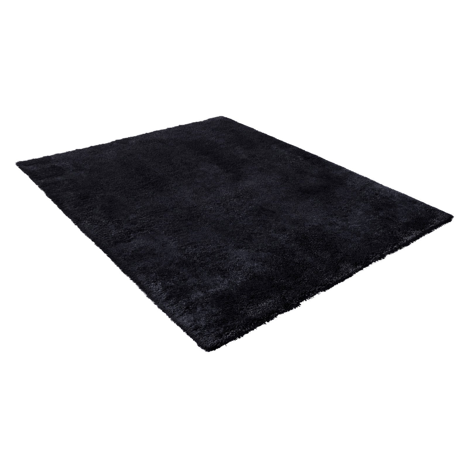 Plush Area Rug 2.44x3.05m Soft Shag Slip-Resistant Non-Shedding Bedroom Black