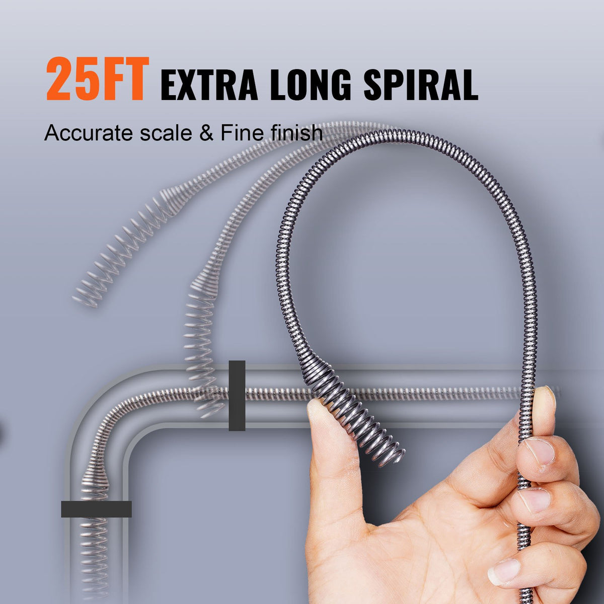 Drain Auger 25ft 1/4in Drum Plumbing Snake Clog Remover Autofeed Tool