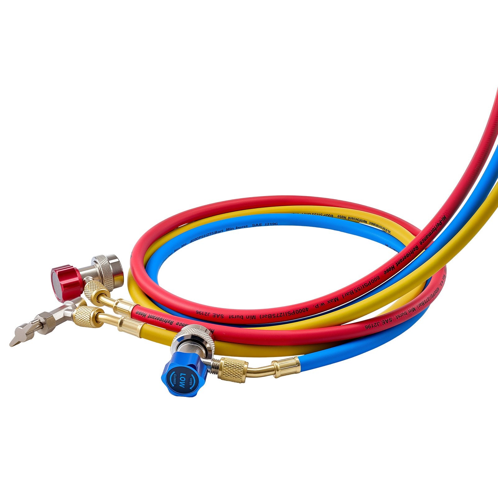 AC Manifold Gauge Set for R134a R404A R1234yf R22 with 1.5m Hoses Adapters