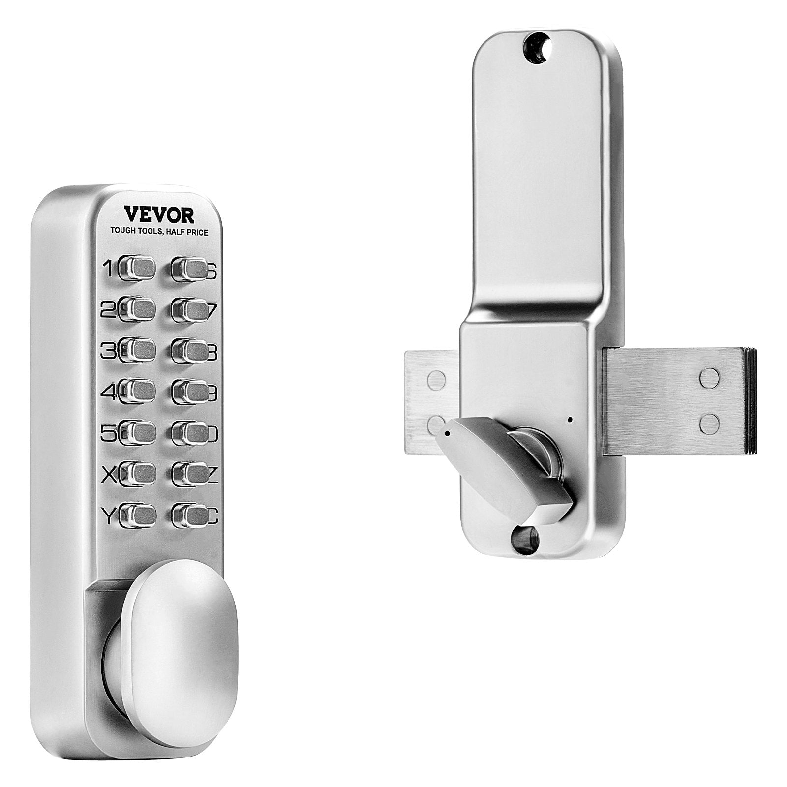Mechanical Keyless Entry Door Lock 14 Key Keypad Zinc Alloy Waterproof Home