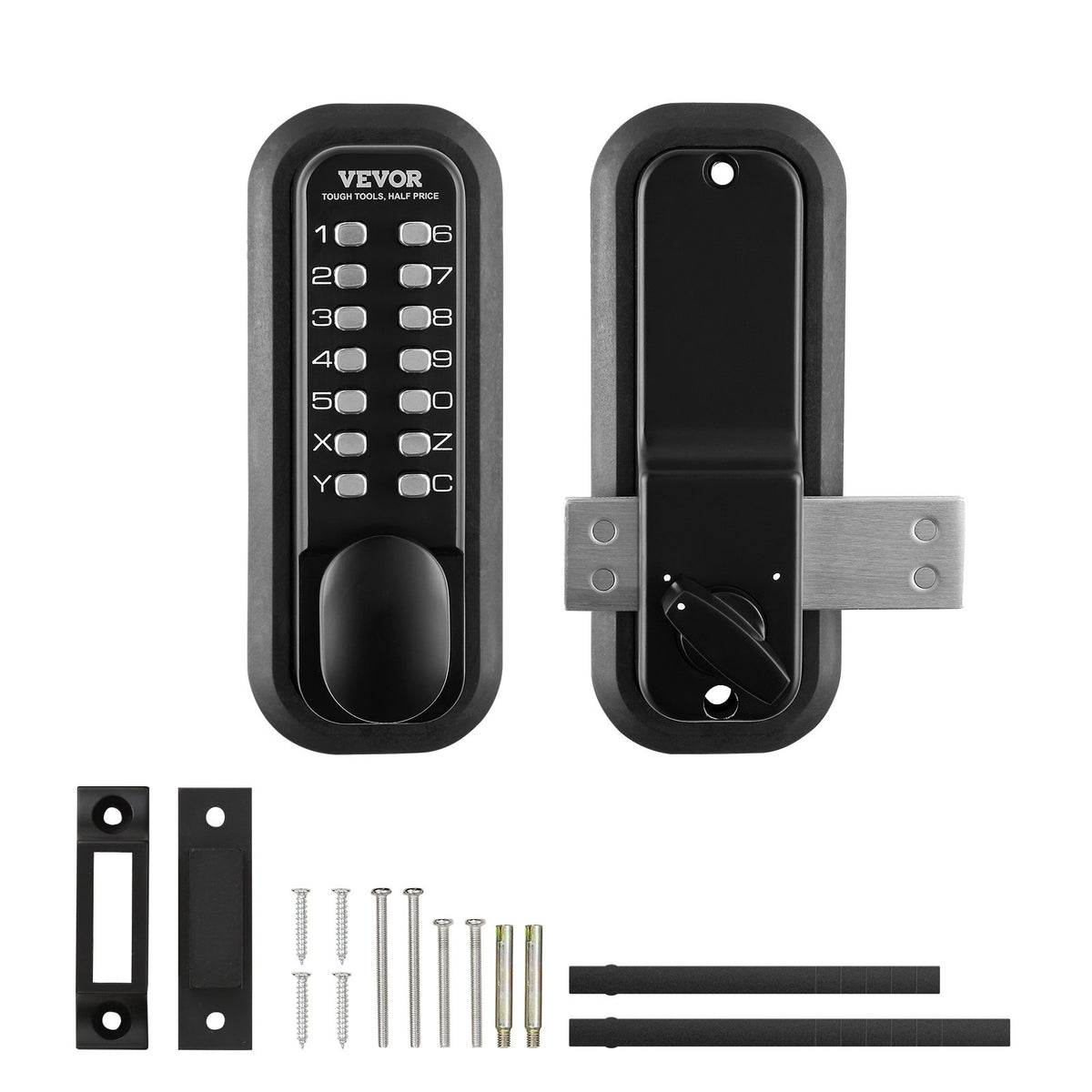 Door Lock Keyless Entry 14-Digit Keypad Zinc Alloy Surface-Mounted for Gate Lock