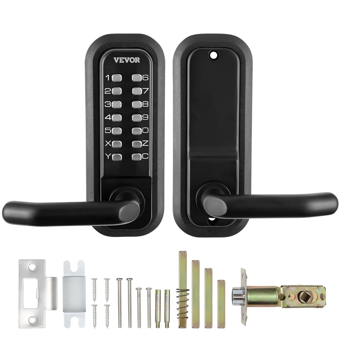 Mechanical Keyless Entry Door Lock 14-Digit Keypad Zinc Alloy Waterproof Garage