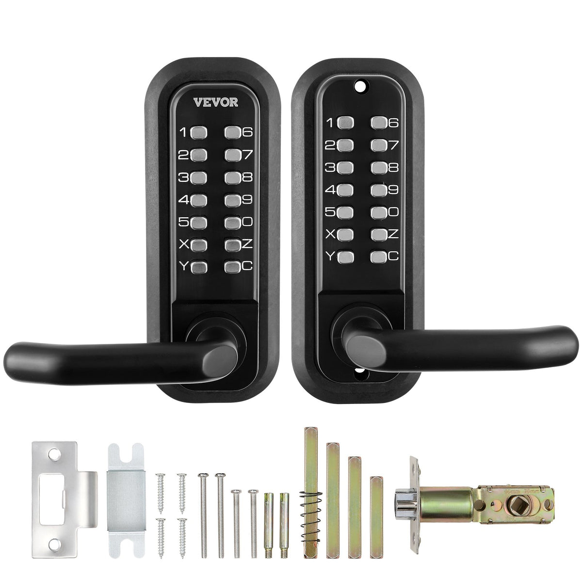 Mechanical Keyless Entry Door Lock 14-Digit Keypad Zinc Alloy Waterproof