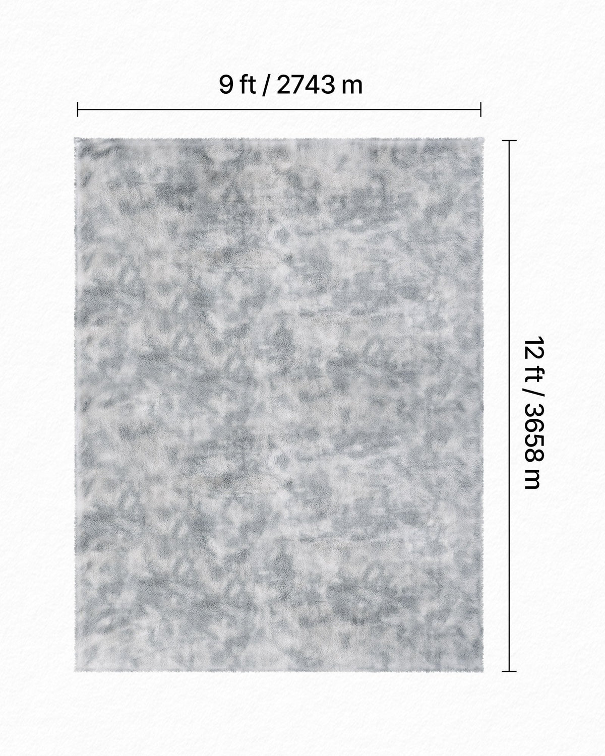 Indoor Plush Area Rug 2.74x3.66m Soft Furry Shag Non-Shedding Slip-Resistant