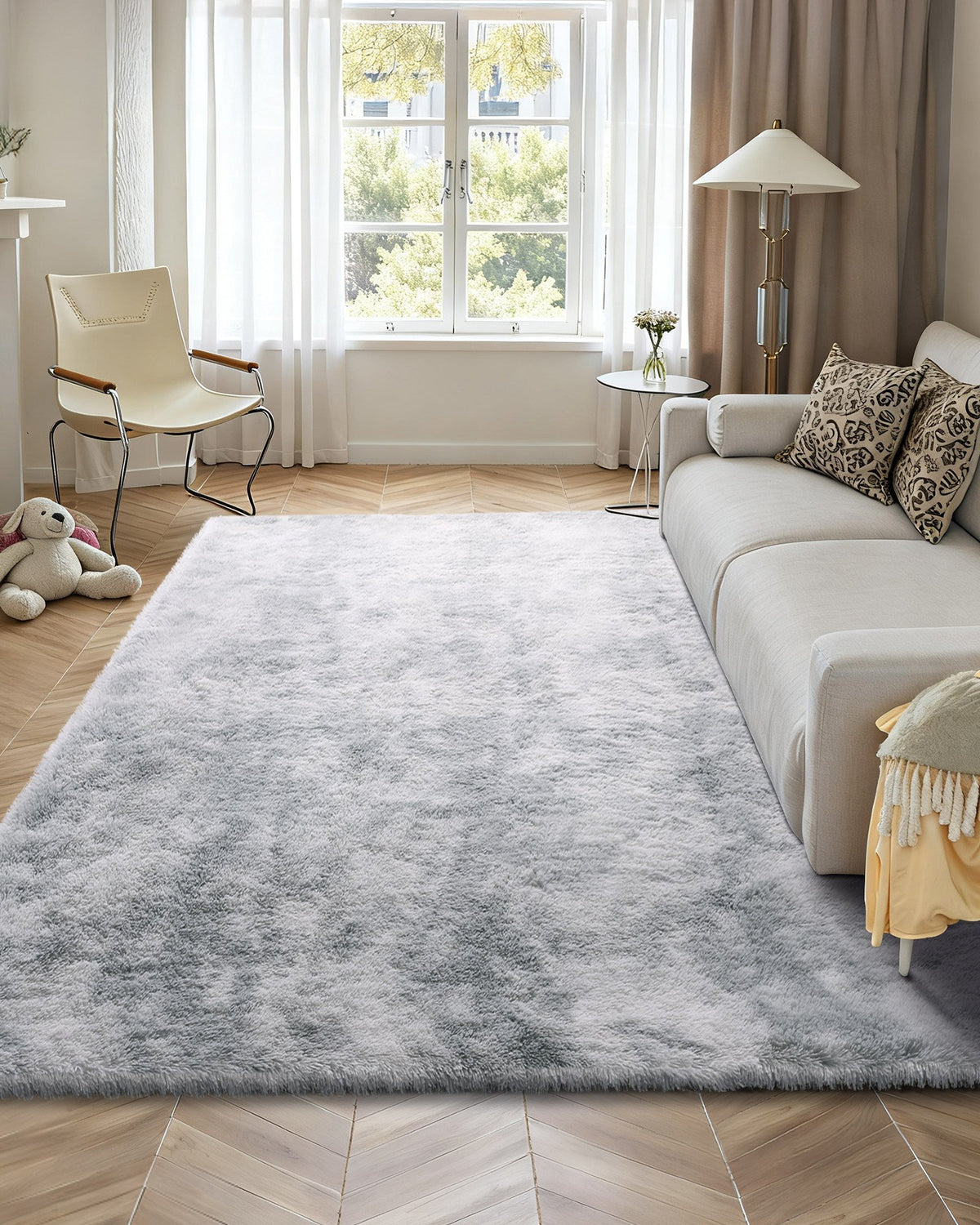 Indoor Plush Area Rug 2.74x3.66m Soft Furry Shag Non-Shedding Slip-Resistant