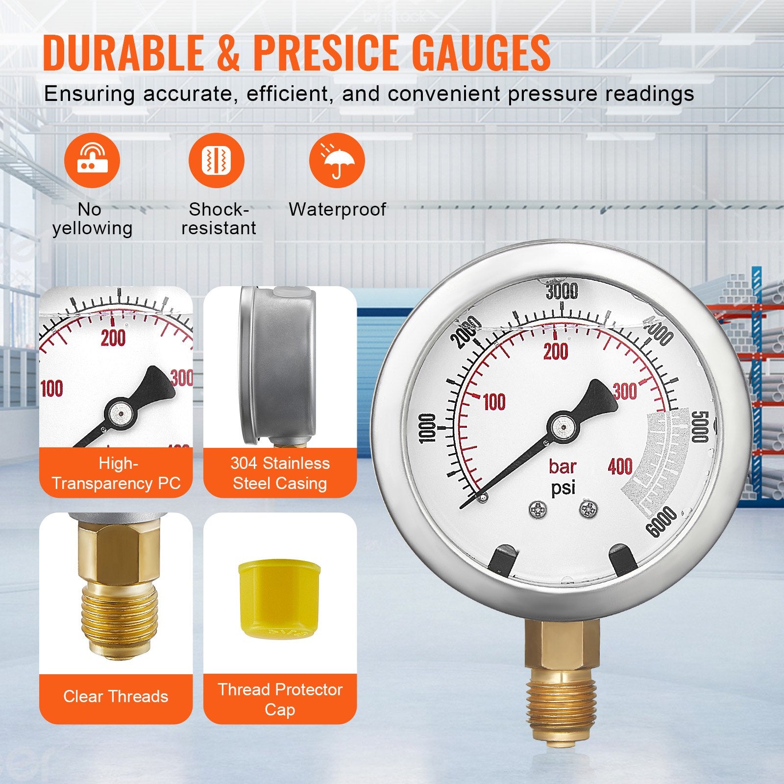 Hydraulic Pressure Test Kit 250/400/600bar w/ Gauges Hoses & Couplings