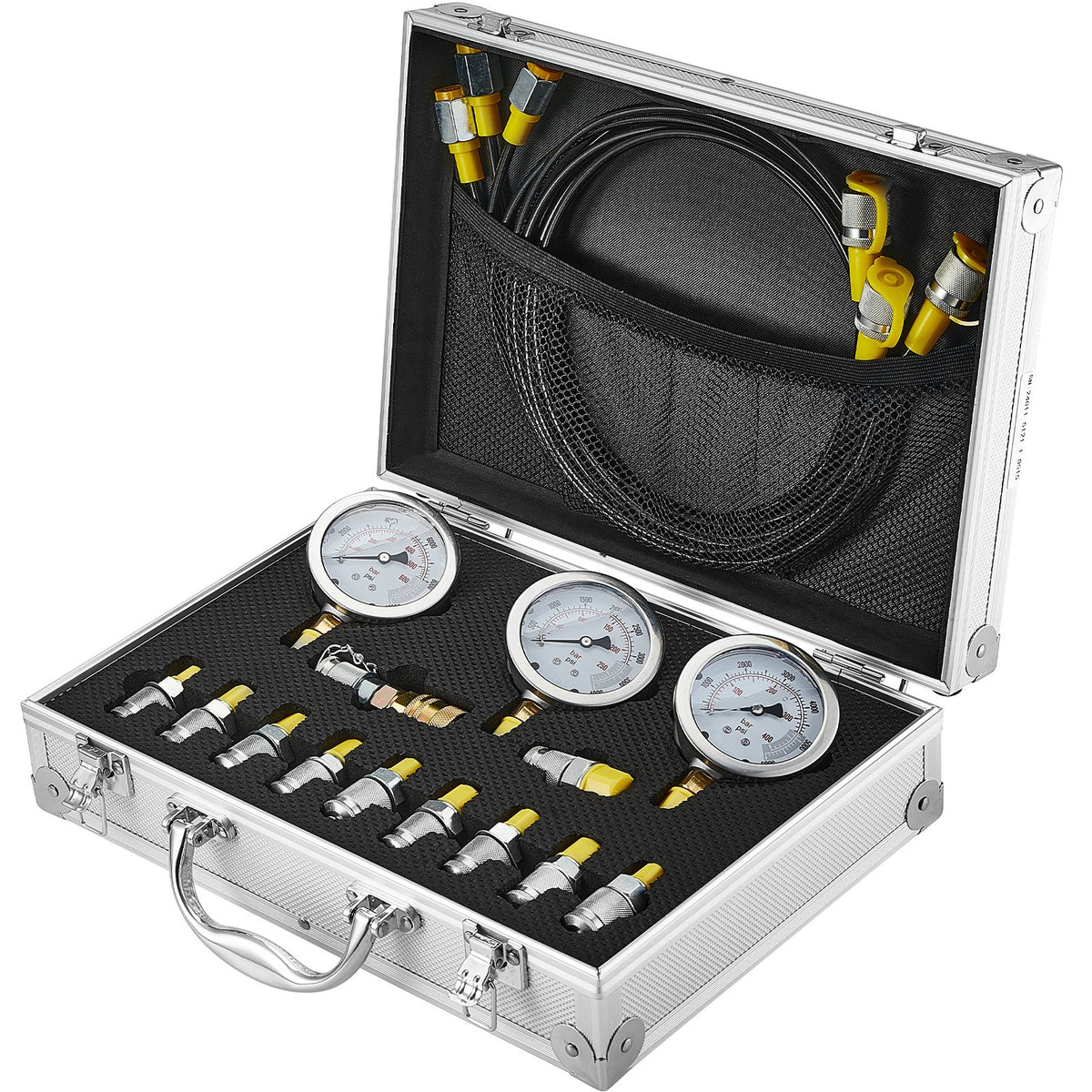 Hydraulic Pressure Test Kit 250/400/600bar w/ Gauges Hoses & Couplings