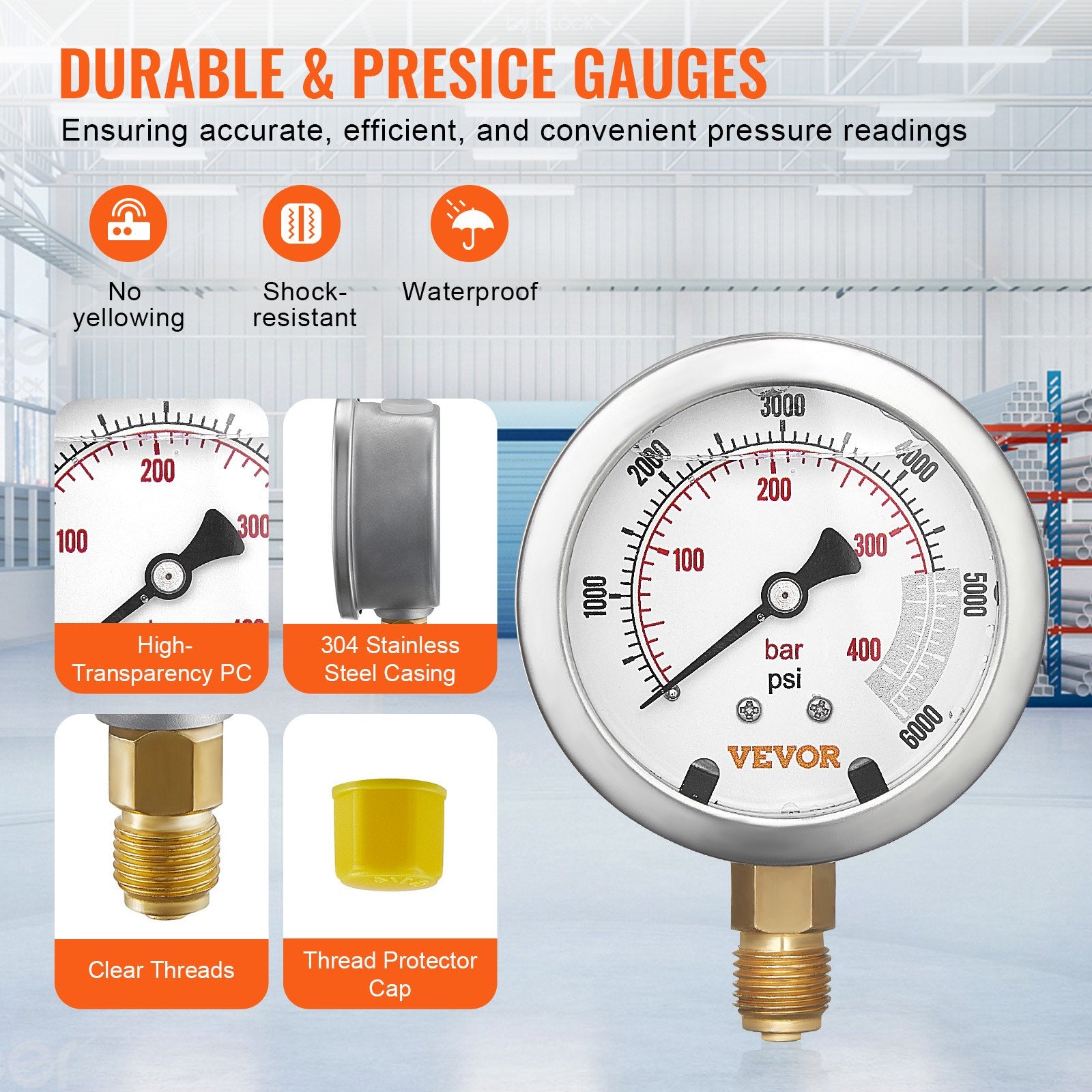 Hydraulic Pressure Test Kit 250/400/600bar 3 Gauges 6 Couplings 3 Hoses Case