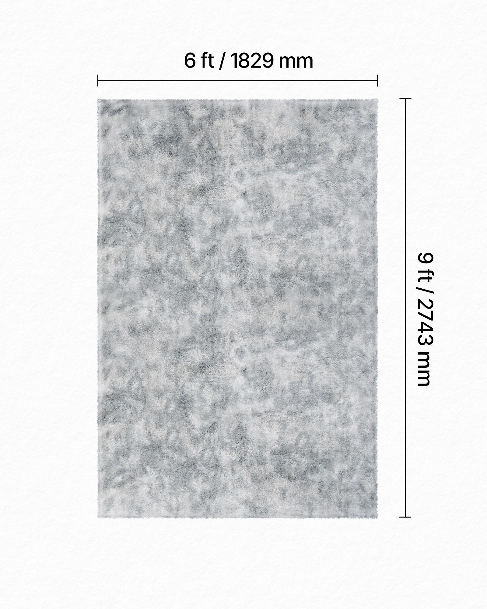 Indoor Plush Area Rug 1.83x2.74m Soft Furry Shag Non-Shedding Slip-Resistant