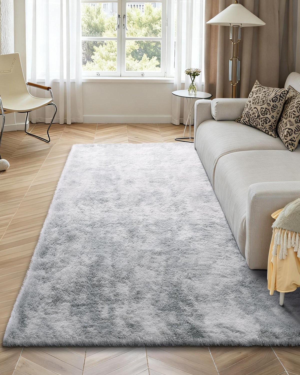 Indoor Plush Area Rug 1.83x2.74m Soft Furry Shag Non-Shedding Slip-Resistant