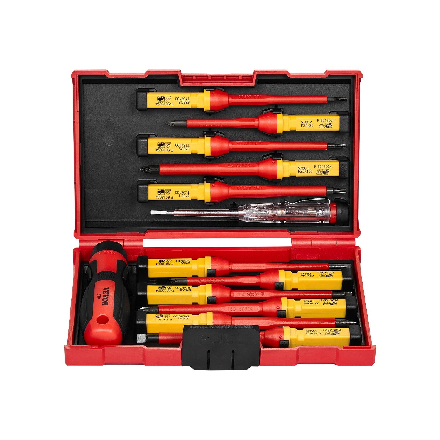 13-Piece Insulated Magnetic Screwdriver Set Tool Kit Phillips Slotted Torx Tips