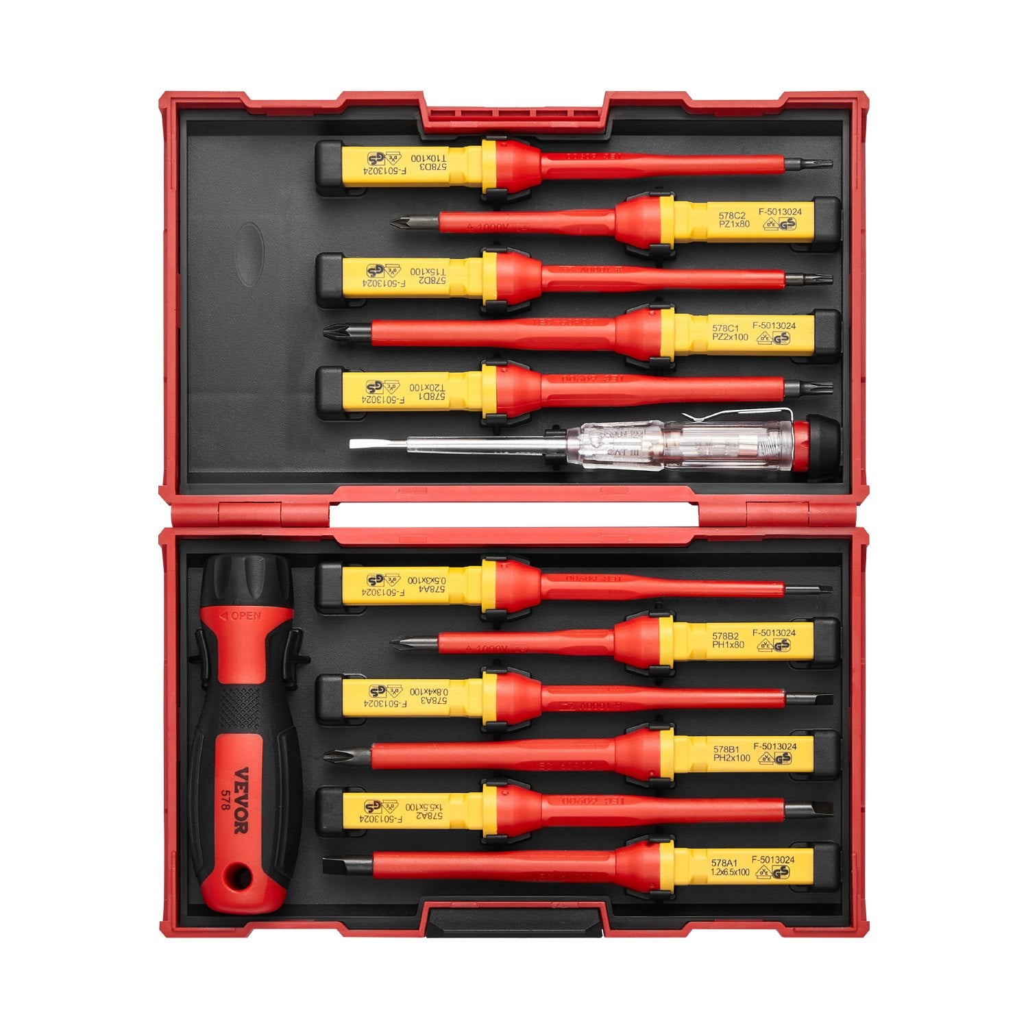 13-Piece Insulated Magnetic Screwdriver Set Tool Kit Phillips Slotted Torx Tips