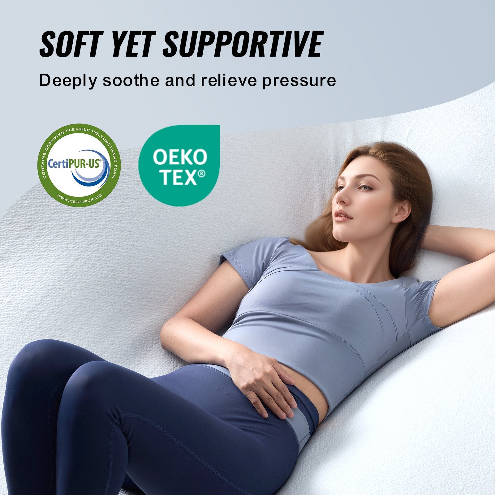 Mattress Topper Queen Size 76.2mm Memory Foam Cooling Gel Detachable Washable