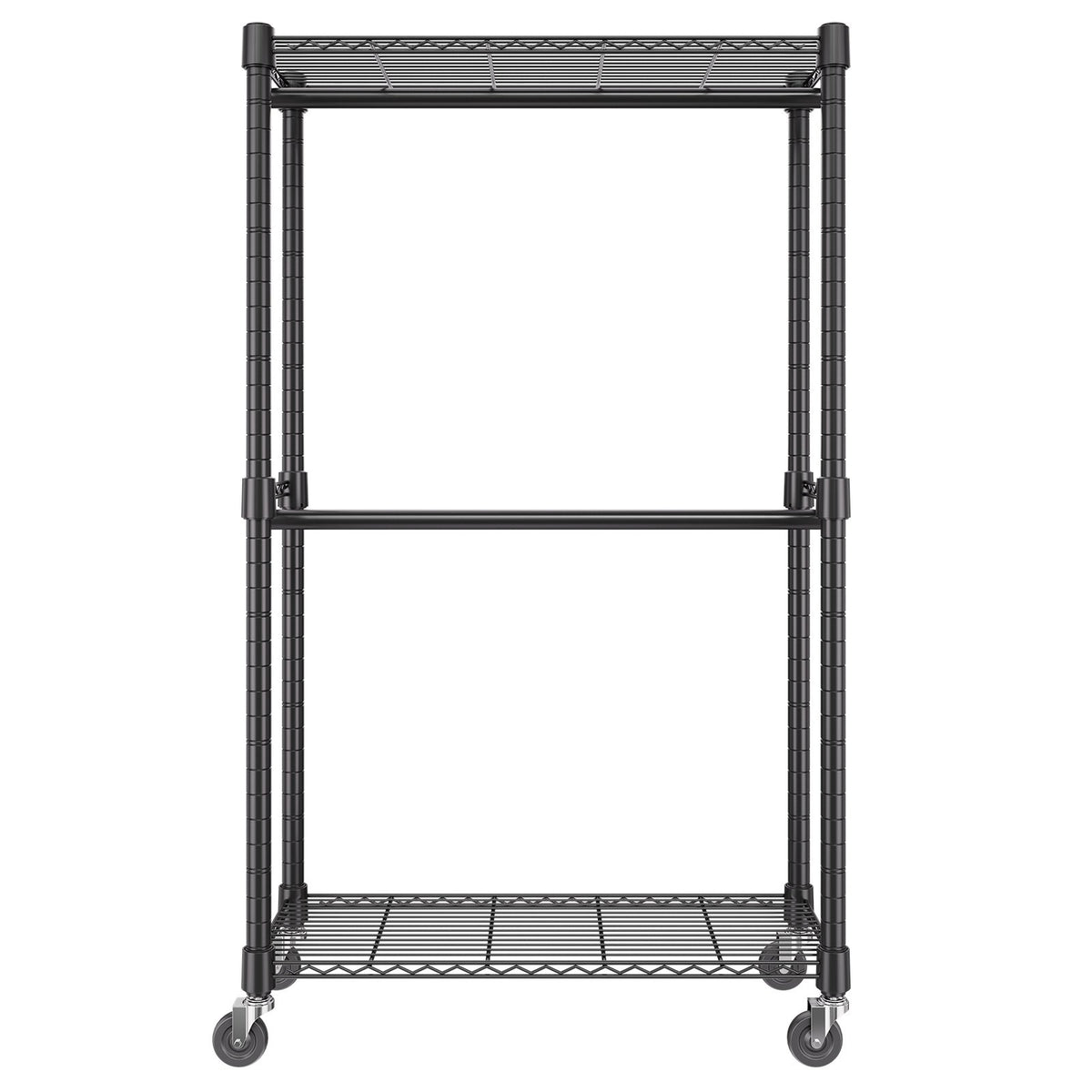 Clothes Rack Heavy Duty Double Hanging Rods Storage Rolling 136kg