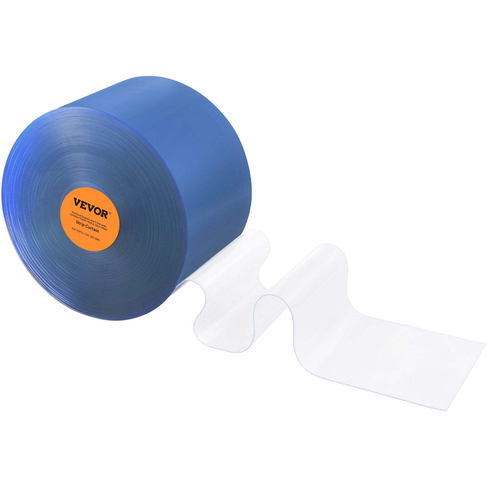 Strip Curtain 75' x 8" 0.08" Thick Clear PVC Smooth Door Strip Bulk Roll