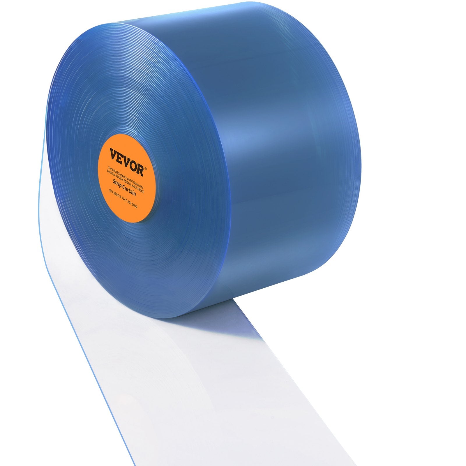 Strip Curtain 75' x 8" 0.08" Thick Clear PVC Smooth Door Strip Bulk Roll