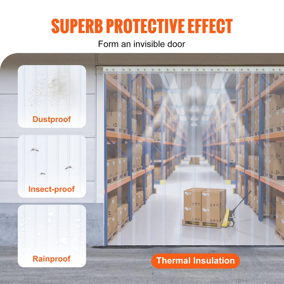 Strip Curtain 2500x20cm 2mm Thick Clear PVC Smooth Door Strip Bulk Roll