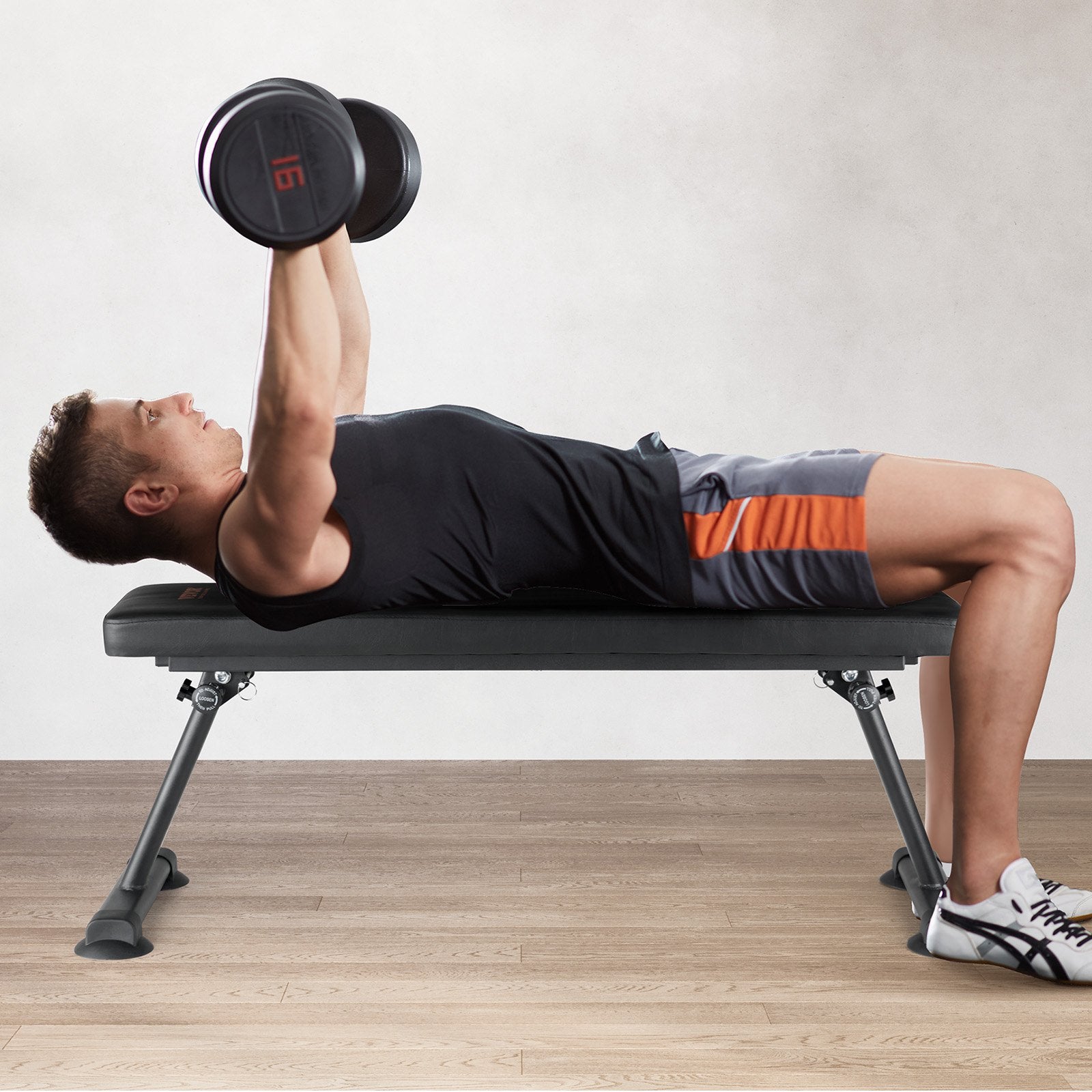 Flat Weight Bench Foldable 1000lbs Strength Training Utility Multi-Purpose Gym