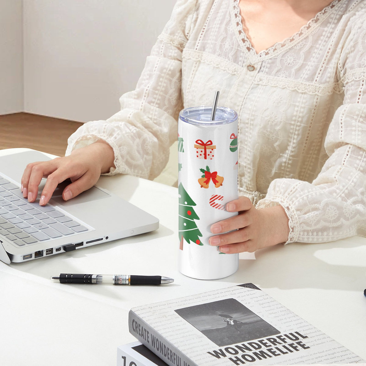 Straight Sublimation Tumblers 8 Pack 30oz Stainless Steel Double Wall Cups Lid