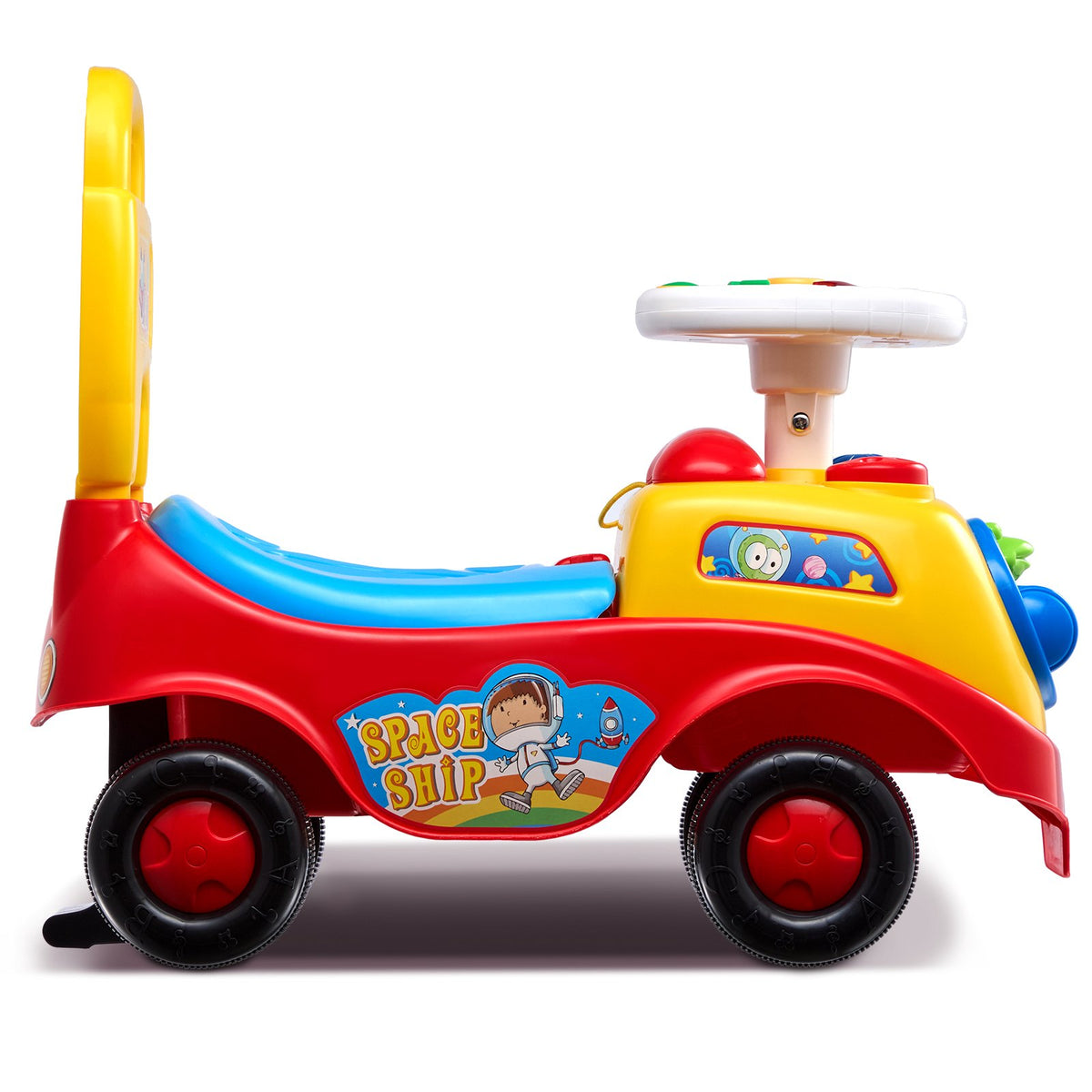 Ride On Push Car for Toddlers 1-3 Sit to Stand with Music Steering Wheel Storage