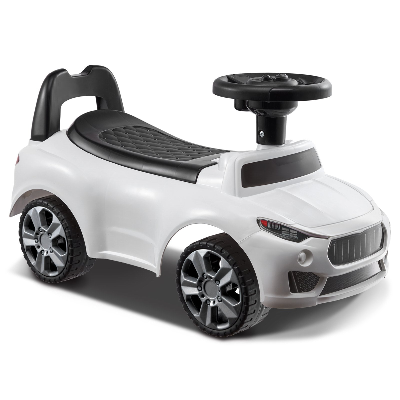 Ride On Push Car for Toddlers 1-3 Years with Music Steering Wheel White